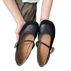 Damen elegante Ballerinas mit modischem Riemen und hochwertigen Obermaterialien R&B