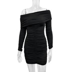 Damen Off-Shoulder Minikleid mit raffinierten Rüschendetails