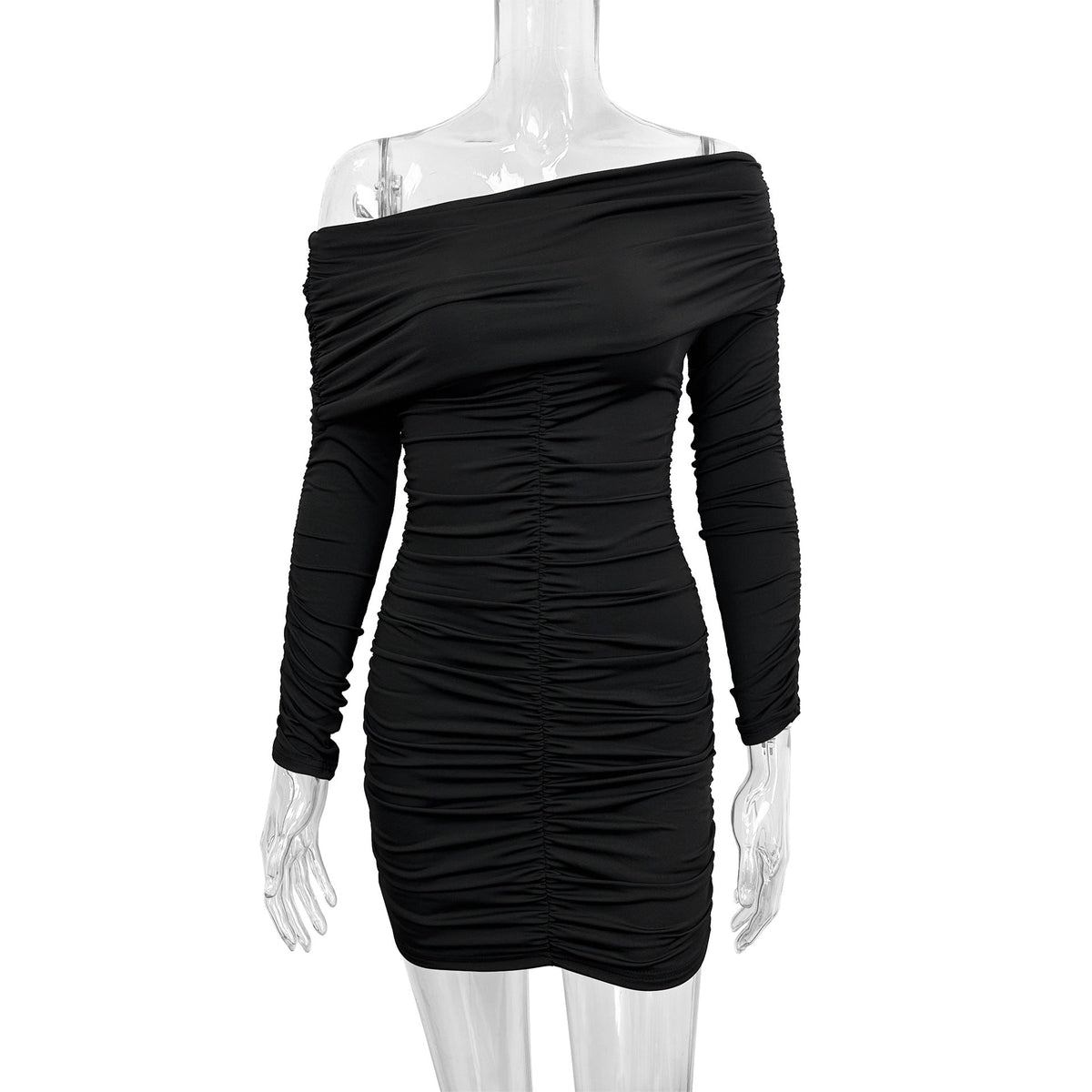 Damen Off-Shoulder Minikleid mit raffinierten Rüschendetails