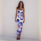 Damen Maxikleid mit traumhaftem Blumendruck und zarten Spaghettiträgern R&B