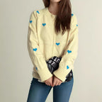 Damen Strickjacke mit Herzmotiv und modernem Reißverschluss R&B