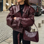 Damen Modische jacke im cropped Design mit Gummizug