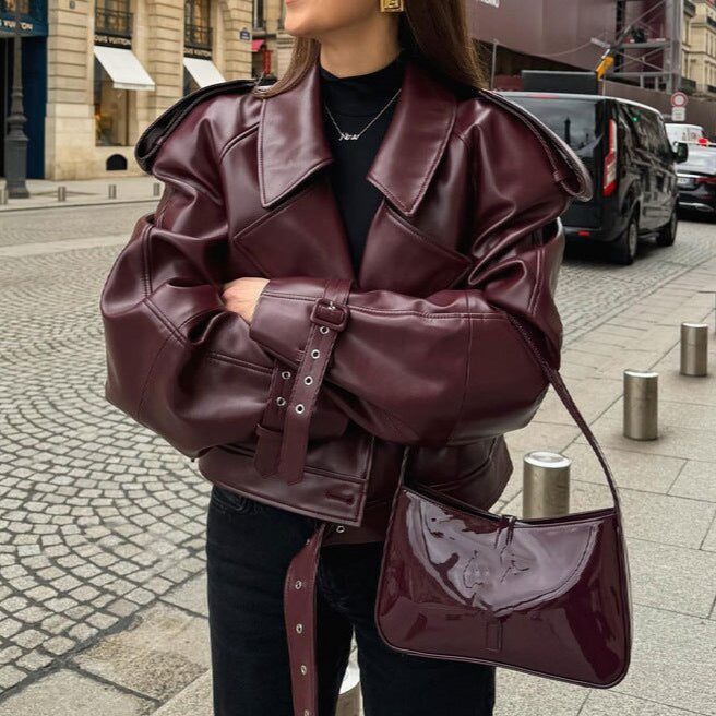 Damen Modische jacke im cropped Design mit Gummizug