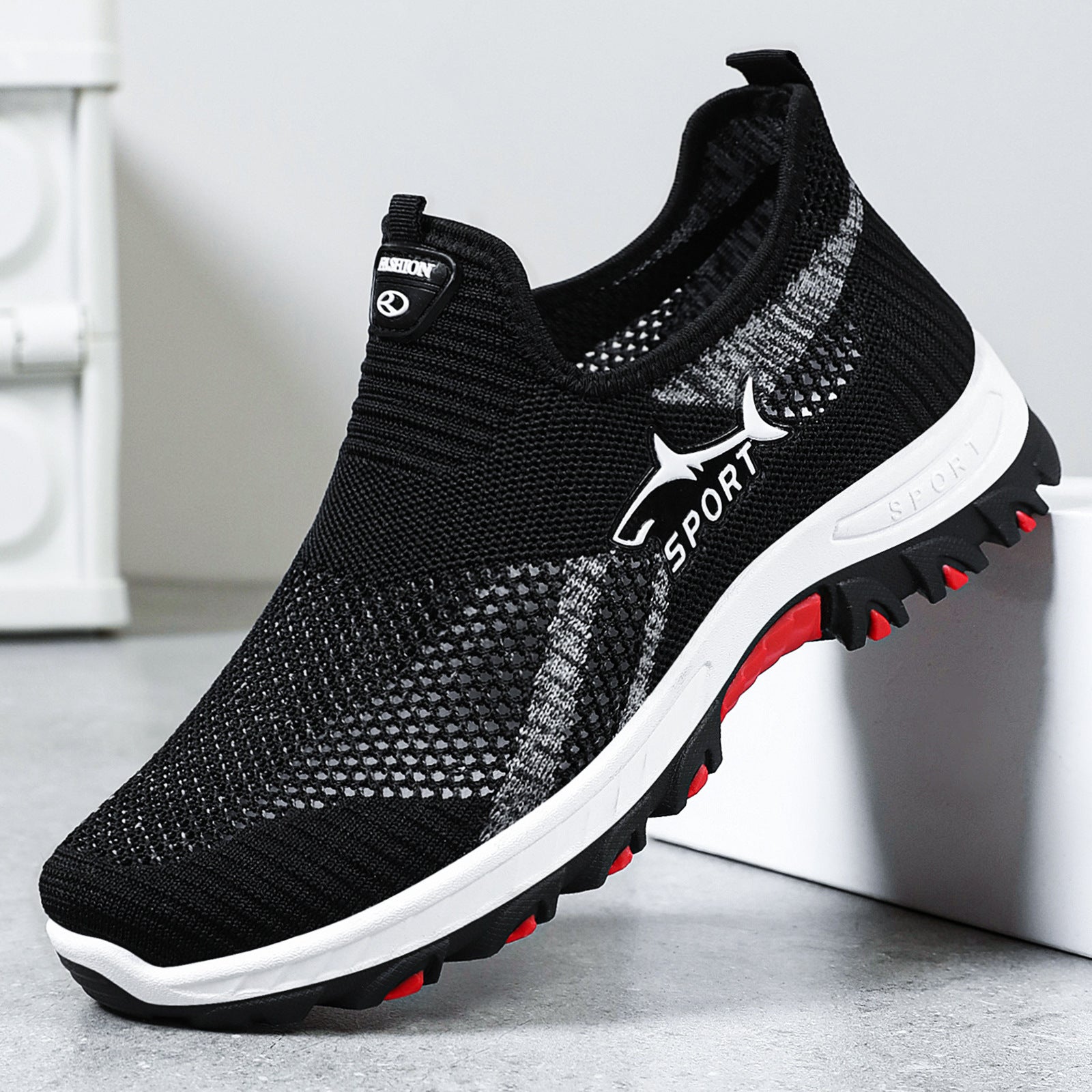 Damen Sportliche Knit-Sneaker mit rutschfester Sohle R&B