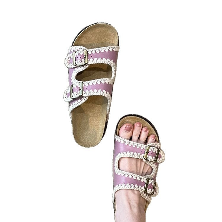 Damen bequeme Clogs mit verstellbaren Schnallen und ergonomischem Fußbett R&B