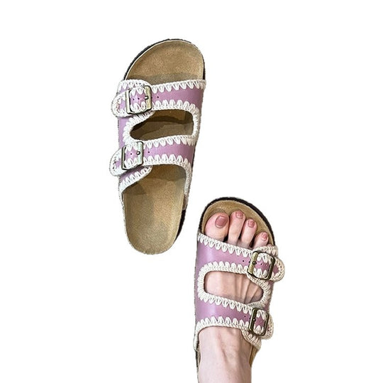 Damen bequeme Clogs mit verstellbaren Schnallen und ergonomischem Fußbett R&B