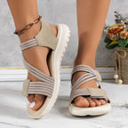 Damen Sportliche Sandalen mit verstellbarem Riemendesign und rutschfester Sohle R&B