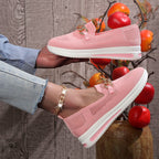 Damen Atmungsaktive Slip-On Sneakers mit modischem Ketten-Detail