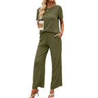 Damen Kurzarm-Overall mit Rüschendetails und Bindegürtel R&B