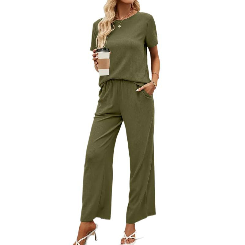 Damen Kurzarm-Overall mit Rüschendetails und Bindegürtel R&B