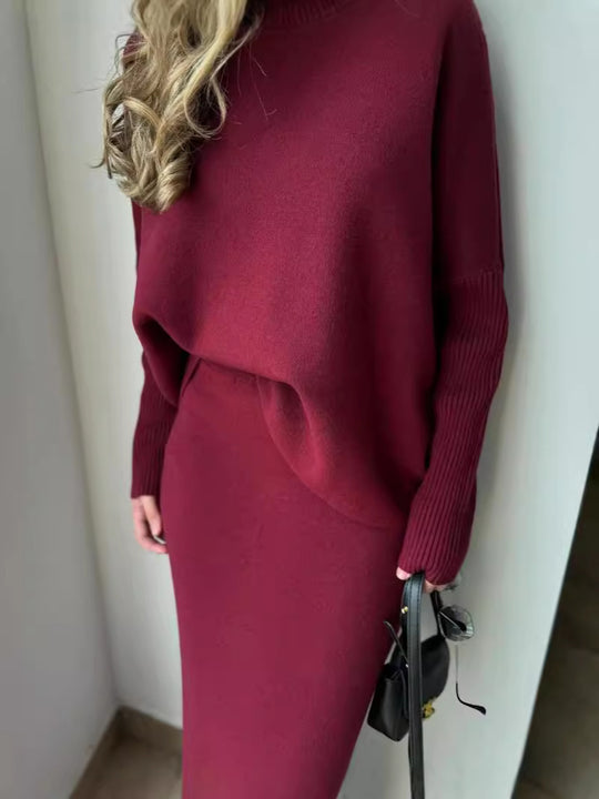 Damen Elegant gestricktes Maxikleid mit lässigem Schnitt R&B