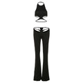 Damen Stylischer High-Waist Jumpsuit mit Cut-Out-Details und weitem Bein R&B