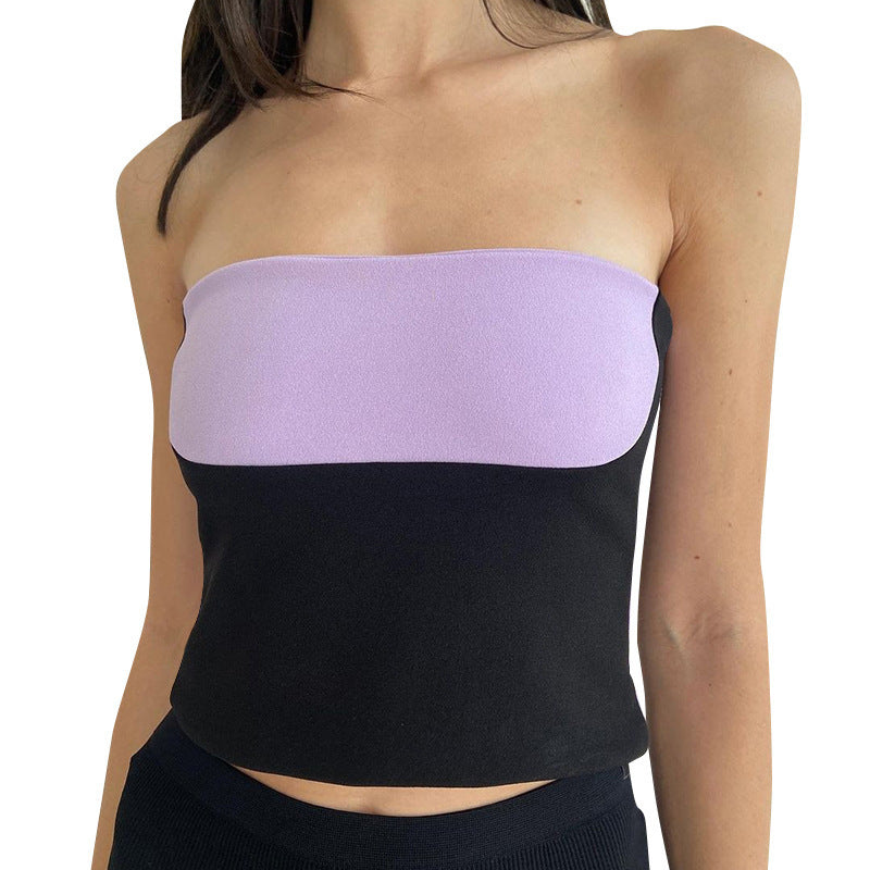 Damen Bandeau-Top mit kontrastierenden Farbkombinationen und hochwertiger Materialverarbeitung R&B