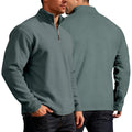 Herren nan leichter Mikrofleece-Performancepullover mit kurzem Reißverschluss Raglanärmeln und formgR&Benden Nähten R&B