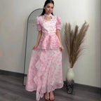Damen Elegantes und verspieltes Blumenkleid R&B