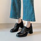 Damen modische Halbschuhe mit breitem Klettverschluss R&B