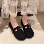 Damen Ballerinas mit eleganter Schnalle und weichem Veloursleder EB