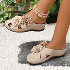 Damen Dekorative Sandalen mit offenen Zehen und floralem Design R&B