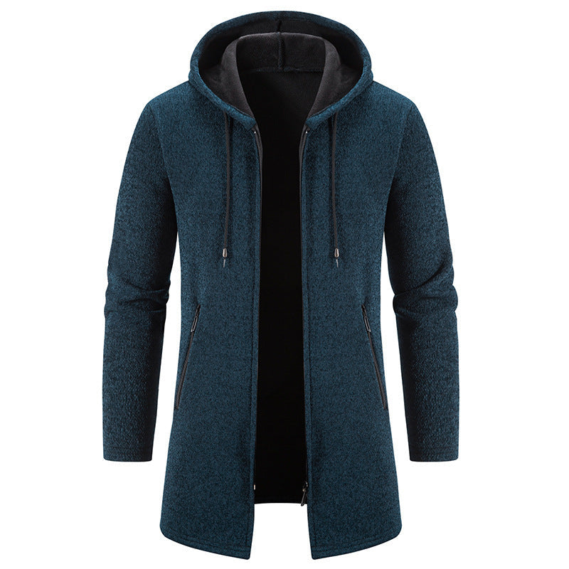 Herren praktische und stilvolle Fleecejacke mit Kapuze und Reißverschlusstaschen R&B