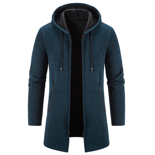 Herren praktische und stilvolle Fleecejacke mit Kapuze und Reißverschlusstaschen R&B