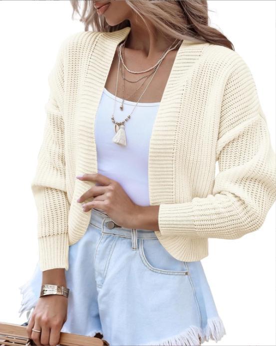 Damen lässiger Strickpullover mit überschnittenen Schultern und weitem Schnitt R&B