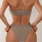 Damen Bandeau-Bikini mit modischem Netzdesign und Ringakzenten R&B