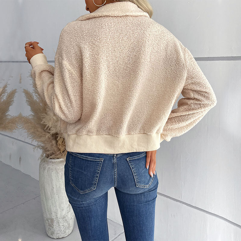 Damen Teddy-Mantel mit hochwertiger Innenfütterung und sportlichem Schnitt R&B
