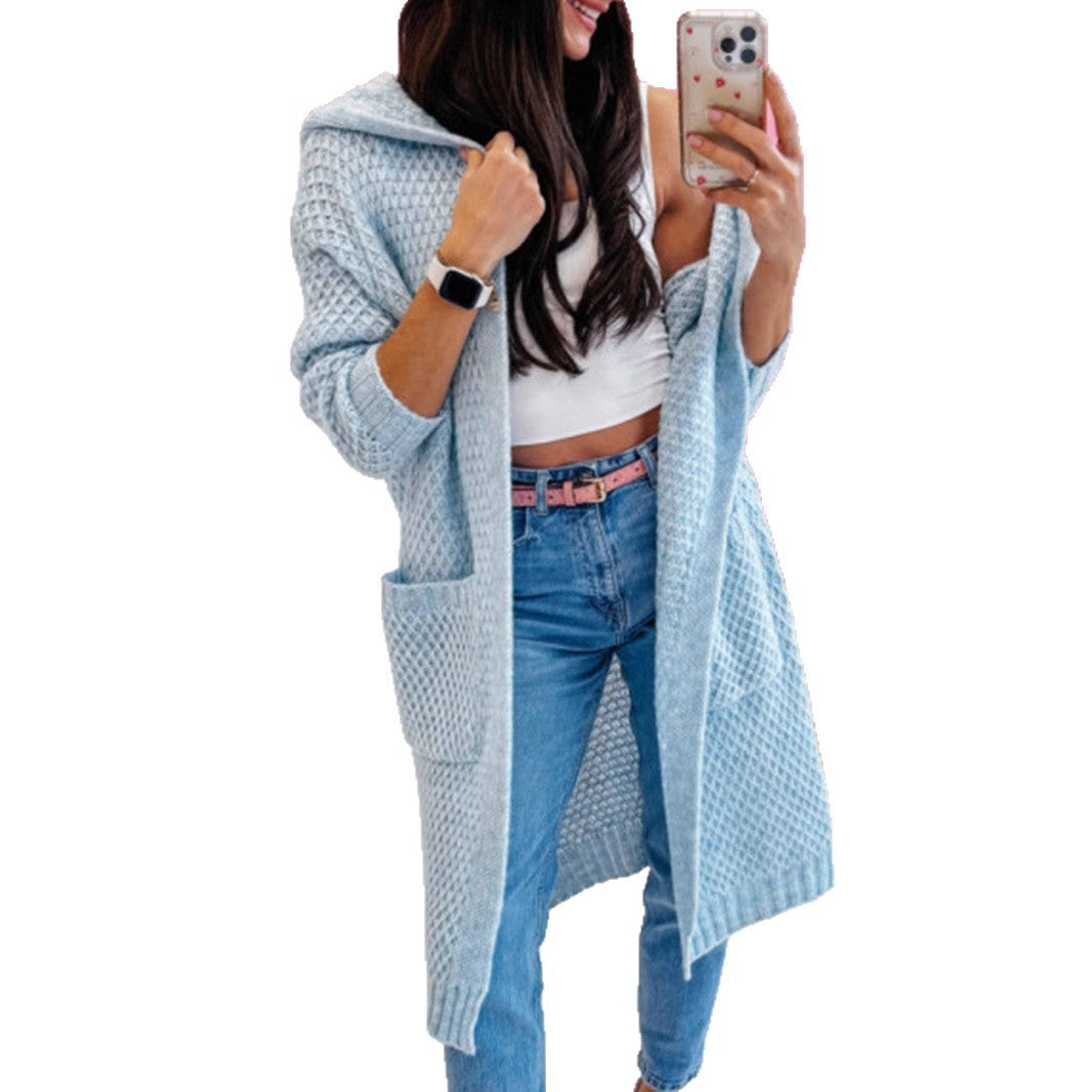 Damen Strickmantel mit luftiger Maschenstruktur und praktischen Taschen R&B