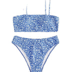 Damen Bandeau-Bikini mit verstellbaren Trägern und floralem Design R&B