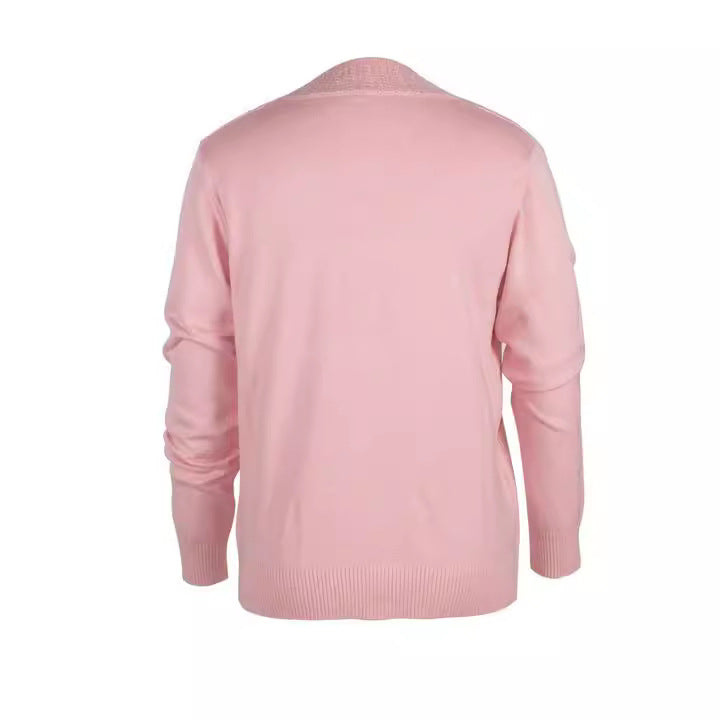 Damen eleganter Strickpullover mit floralem Design R&B