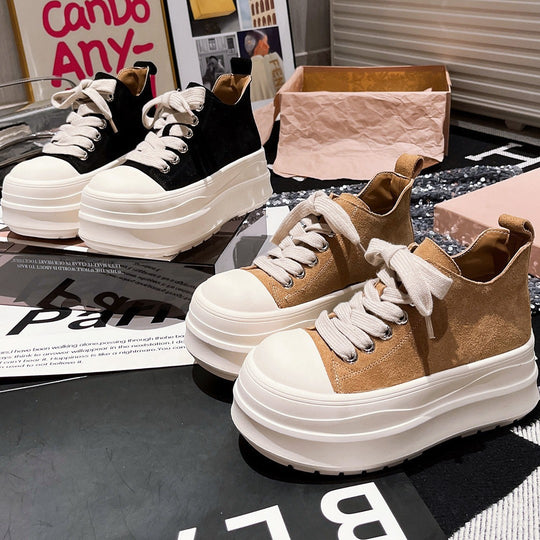 Damen Sportliche Chunky Sneakers mit hohem Plateau und atmungsaktiver Oberflächenstruktur R&B