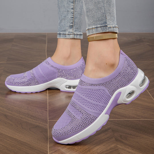 Damen Sportliche Slip-On Sneakers mit atmungsaktivem Mesh und dämpfendem Fußbett R&B