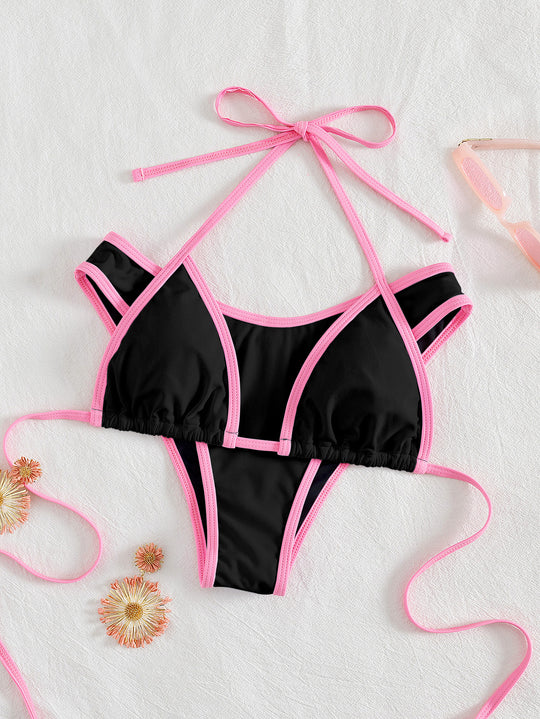 Damen Triangel-Bikini mit aufregendem Streifen-Design R&B