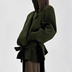 Damen Modische Jacke mit hohem Kragen und taillierter Silhouette R&B
