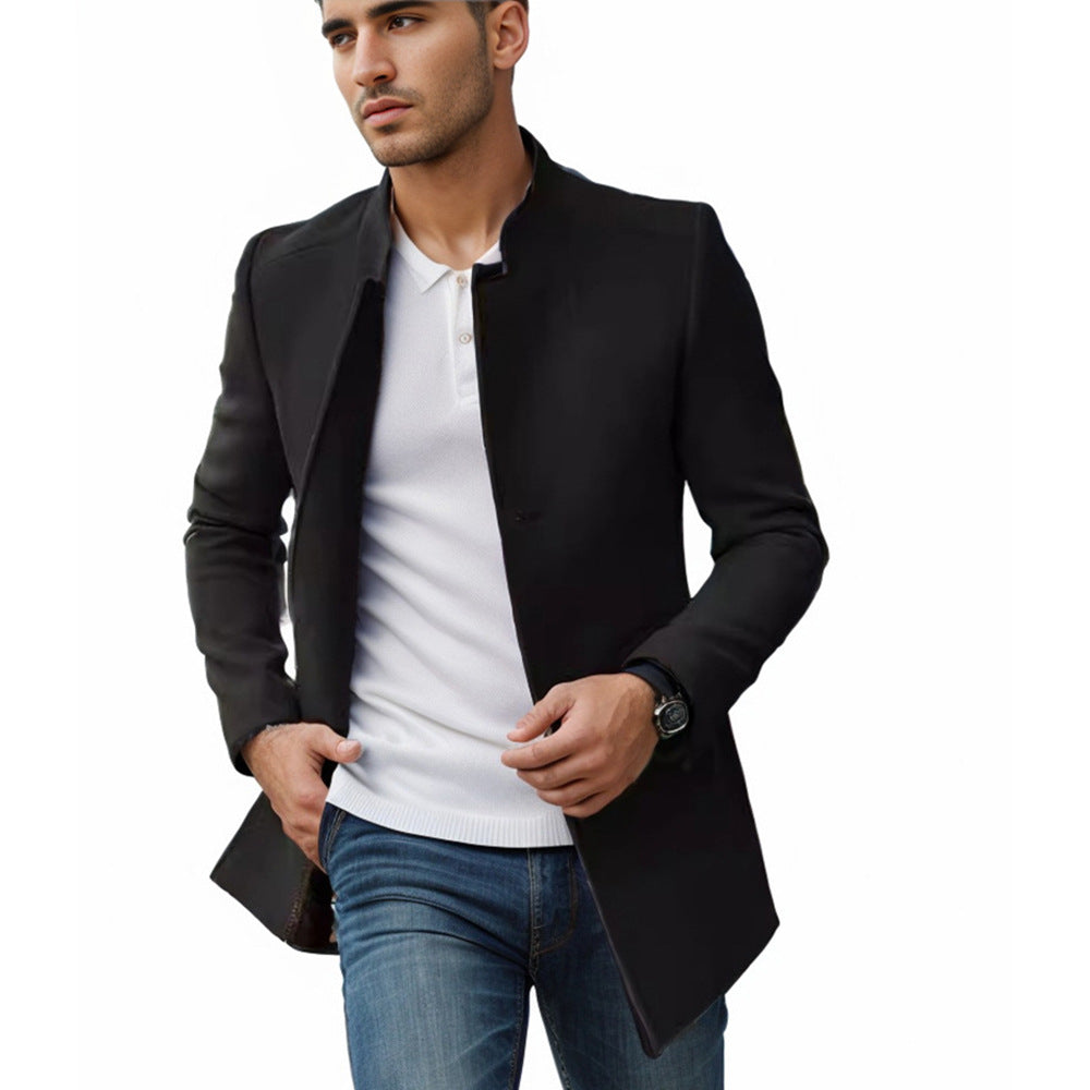 Herren eleganter Steppjacke im modernen Schnitt mit hochgeschlossenem Kragen R&B