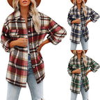 Damen Karierte Baumwolljacke im lässigen Oversized-Schnitt R&B