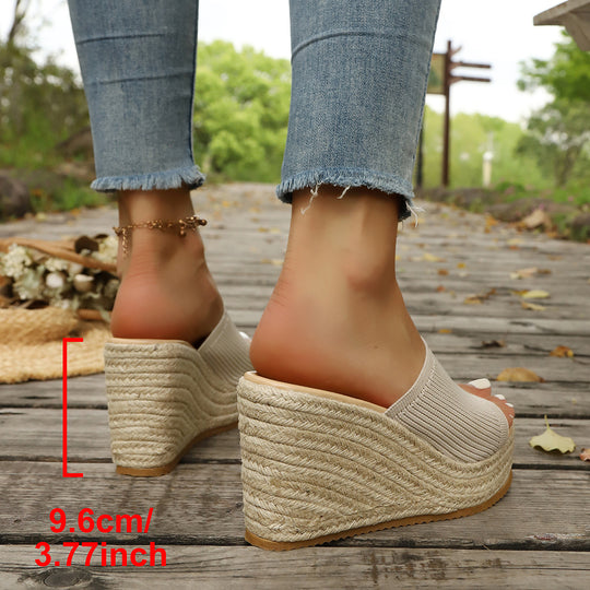 Damen modische Wedge-Pantoletten mit elastischem Obermaterial R&B