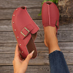 Damen Clogs mit modischem Schnallen-Design und trendiger Metallverzierung R&B