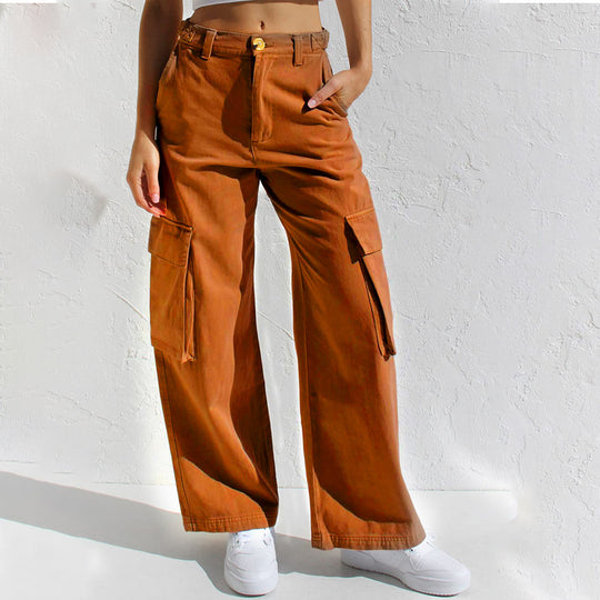 Damen Cargo-Hose mit weitem Bein und praktischen Taschen R&B