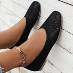 Damen Atmungsaktive Ballerinas mit R&Brnem Lochdesign R&B
