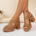 Damen Komfortable Blockabsatz-Sandalen im Cut-Out-Design R&B