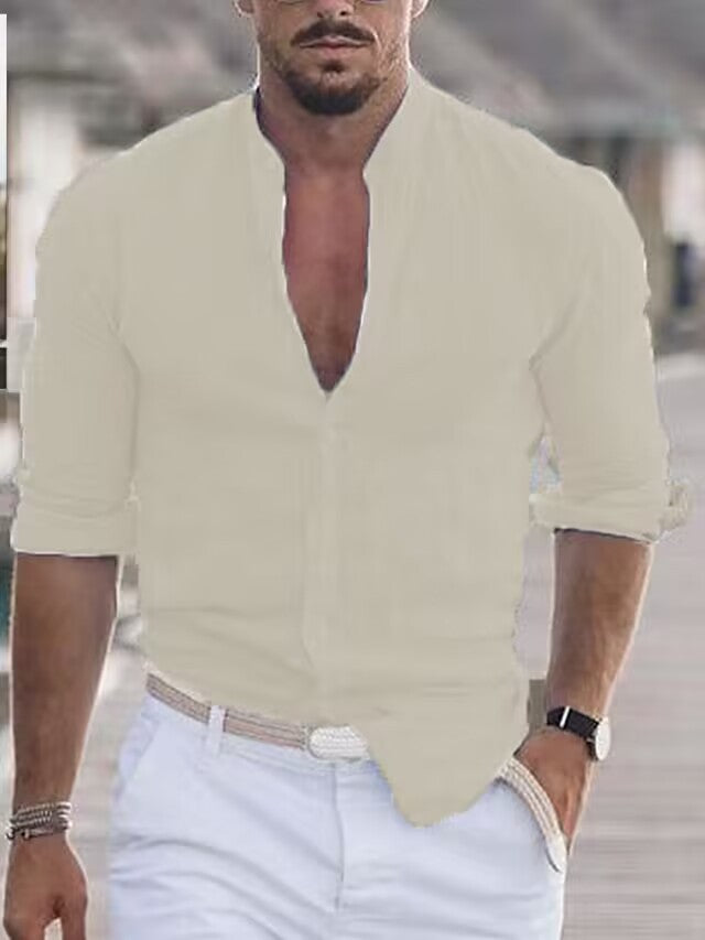 Herren modisches Langarmhemd mit leichtem Stoff R&B
