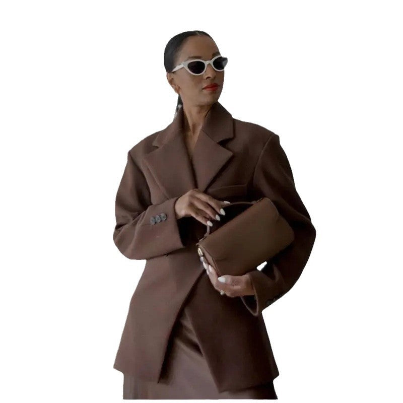 Damen Modischer Blazer mit doppelter Knopfleiste und tailliertem Schnitt R&B