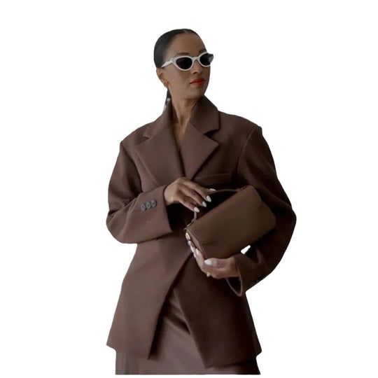 Damen Modischer Blazer mit doppelter Knopfleiste und tailliertem Schnitt R&B