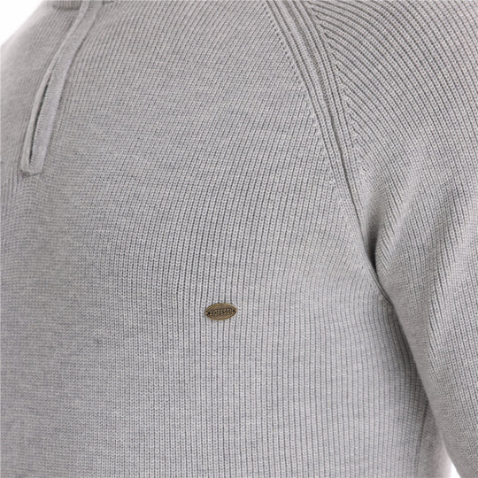 Herren Strickpullover mit halbem Reißverschluss und sportlichen Details R&B