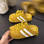 Damen Clogs im sportlichen Design mit hochwertigem Wildleder und klassischer Schnürung R&B