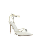 Femme Elegante Offen-Zehen Stiletto Absätze mit Perlglanz-Details R&B