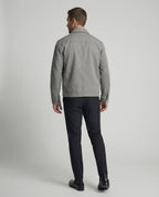 Herren kastige Zip-Jacke mit Hemdkragen und minimalistischen Teilungsnähten R&B