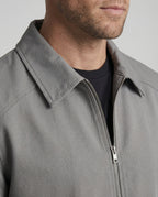 Herren kastige Zip-Jacke mit Hemdkragen und minimalistischen Teilungsnähten R&B
