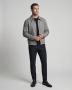 Herren kastige Zip-Jacke mit Hemdkragen und minimalistischen Teilungsnähten R&B